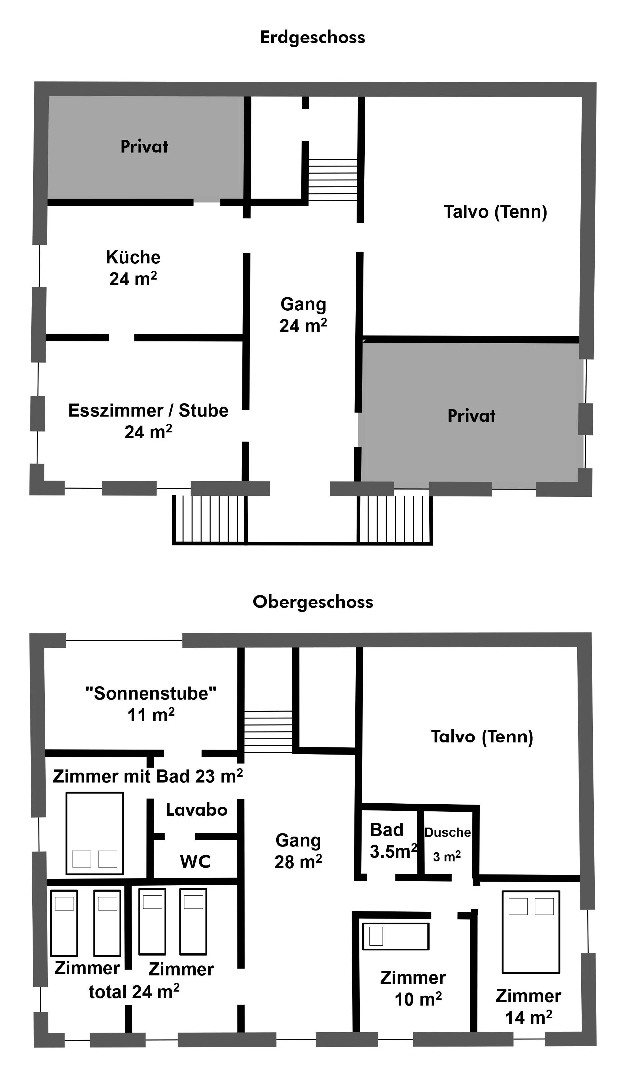 Detaillierter Zimmerplan und Grundriss der Posta Veglia